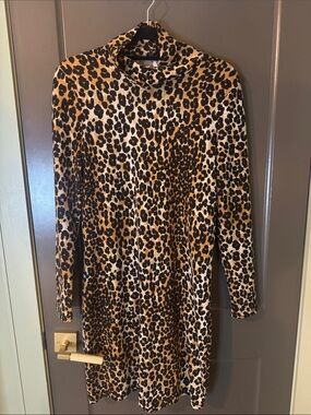 Vero Moda Leopard Print Midi Dress in Brown and Black